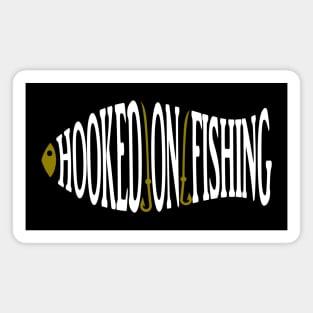 Hooked On Fishing Word Art Magnet